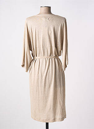 Robe mi-longue manches 3/4 manches 3/4 beige SO...SPA femme