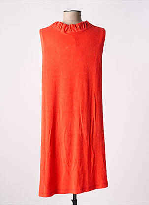 Robe mi-longue sans manche sans manche orange PLUTO femme
