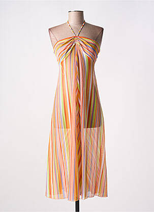 Robe de plage sans manche orange LIDEA femme