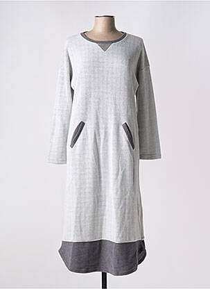 Robe mi-longue manches longues manches longues gris CANAT femme