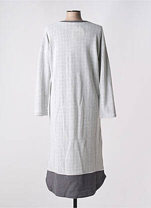 Robe mi-longue manches longues manches longues gris CANAT femme