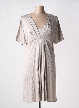 Robe courte manches courtes manches courtes beige PLUTO femme