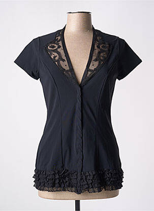 Top stretch manches courtes noir SUGGEST femme