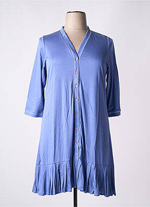 Chemise de nuit col v bleu PLUTO femme