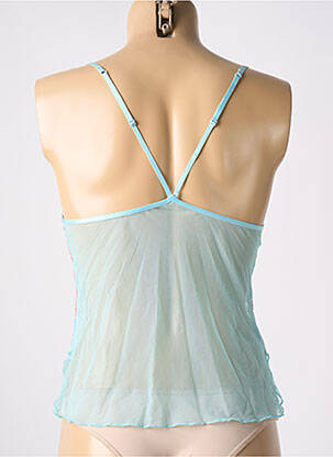 Top/caraco tissage dentelle bleu BARBARA femme