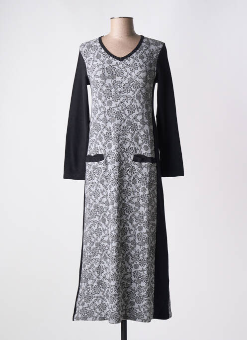 Chemise de nuit manches longues gris CANAT femme