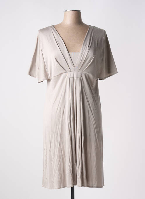Robe courte manches courtes manches courtes beige PLUTO femme