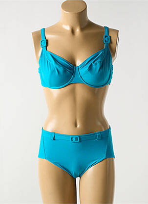 Maillot de bain 2 pièces avec armature haut soutien-gorge emboitant bleu EMPREINTE femme