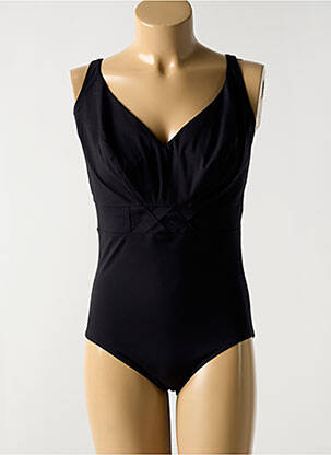 Maillot de bain 1 pièce bretelles élastiquées noir EMPREINTE femme
