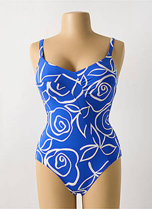 Maillot de bain 1 pièce imprimé fantaisie bleu EMPREINTE femme
