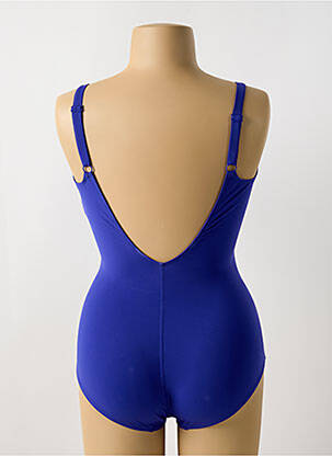 Maillot de bain 1 pièce bretelles élastiquées bleu EMPREINTE femme