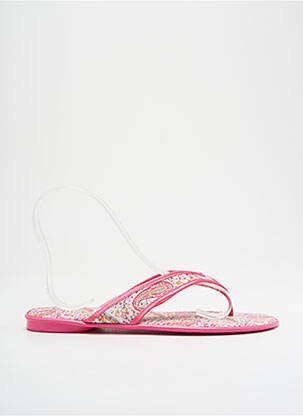 Tongs bout ouvert talon plat jusqu'à 3cm rose LE CHAT femme