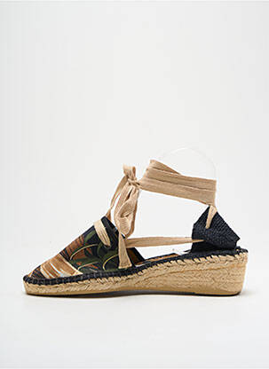 Espadrilles tissage satiné talon de 4 à 6cm noir EMPREINTE femme