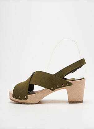 Sandales/nu pieds semi compensé talon de 4 à 6cm vert BOSABO femme
