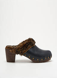 Mules/sabots tissage satiné talon de 4 à 6cm noir BOSABO femme