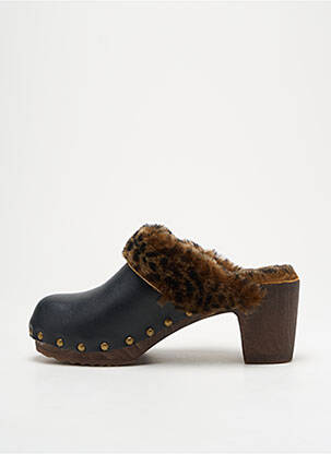 Mules/sabots tissage satiné talon de 4 à 6cm noir BOSABO femme