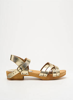 Sandales/nu pieds matière lisse talon plat jusqu'à 3cm or BOSABO femme