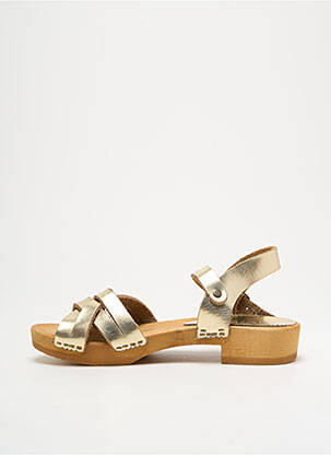 Sandales/nu pieds matière lisse talon plat jusqu'à 3cm or BOSABO femme