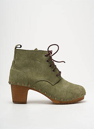 Bottines/boots nubuck talon de 4 à 6cm vert BOSABO femme