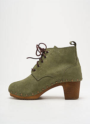 Bottines/boots nubuck talon de 4 à 6cm vert BOSABO femme
