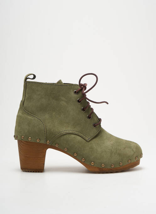 Bottines/boots nubuck talon de 4 à 6cm vert BOSABO femme