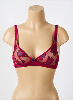 Soutien-gorge sans armature haut triangles rouge LOU femme