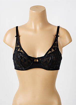 Soutien-gorge broderie haut soutien-gorge emboitant noir LOU femme