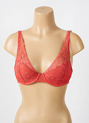 Soutien-gorge légère et transparente haut soutien-gorge emboitant orange clair CHANTELLE femme