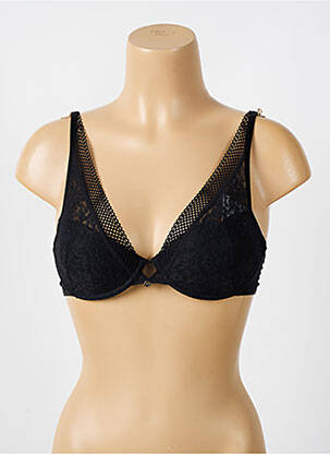 Soutien-gorge effet matière satinée haut soutien-gorge moulé noir CHANTELLE femme