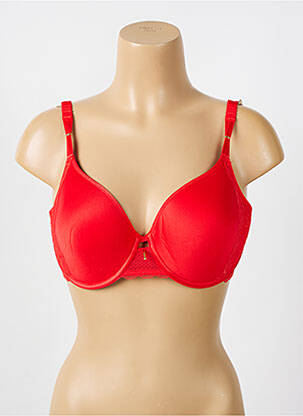 Soutien-gorge effet matière satinée haut soutien-gorge moulé rouge CHANTELLE femme