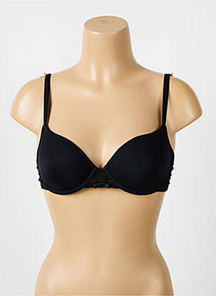 Soutien-gorge effet matière satinée haut soutien-gorge moulé noir LOU femme