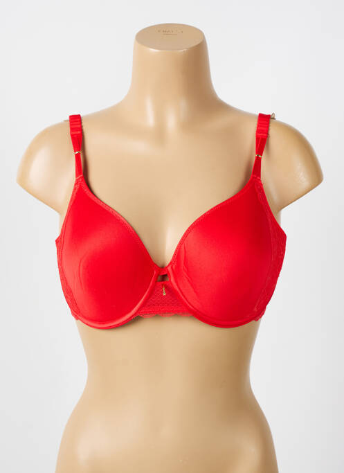 Soutien-gorge effet matière satinée haut soutien-gorge moulé rouge CHANTELLE femme