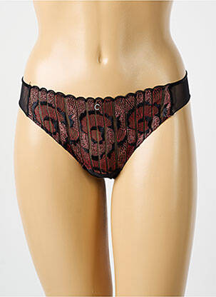 Tanga effet matière satinée noir CHANTELLE femme