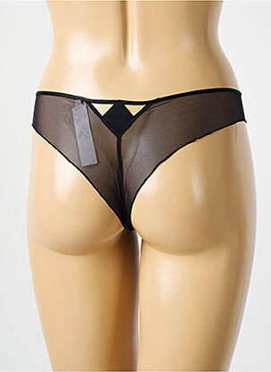 Tanga effet matière satinée noir CHANTELLE femme