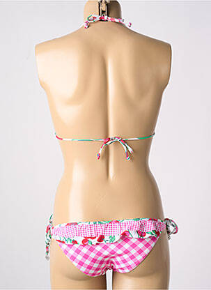Maillot de bain 2 pièces stretch haut triangles rose BANANA MOON femme