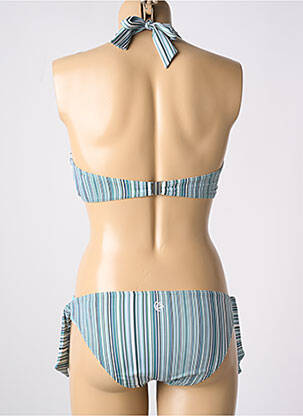 Maillot de bain 2 pièces stretch haut triangles vert OLYMPIA femme