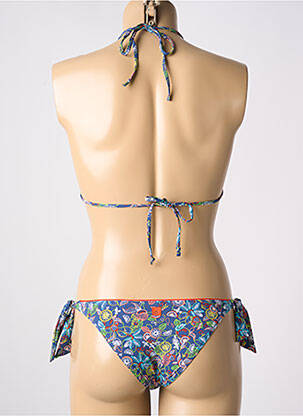Maillot de bain 2 pièces stretch haut triangles bleu CHERRY BEACH femme