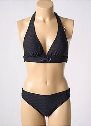 Maillot de bain 2 pièces stretch haut triangles noir CHERRY BEACH femme