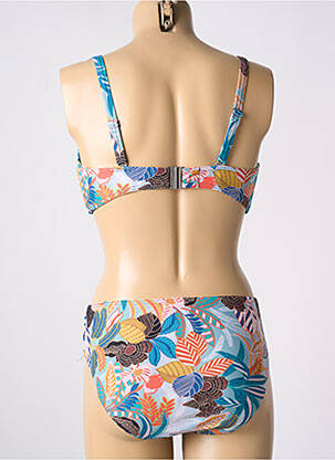 Maillot de bain 2 pièces stretch haut soutien-gorge emboitant bleu SUNMARIN femme