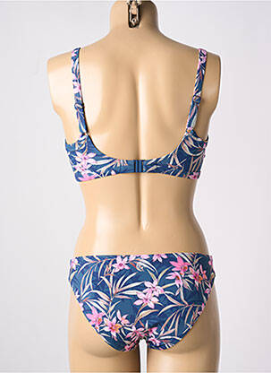 Maillot de bain 2 pièces stretch haut soutien-gorge emboitant bleu OLYMPIA femme