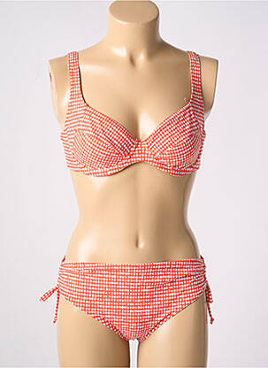 Maillot de bain 2 pièces stretch haut soutien-gorge emboitant rouge SUNFLAIR femme