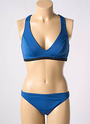 Maillot de bain 2 pièces stretch haut soutien-gorge nageur bleu OLYMPIA femme