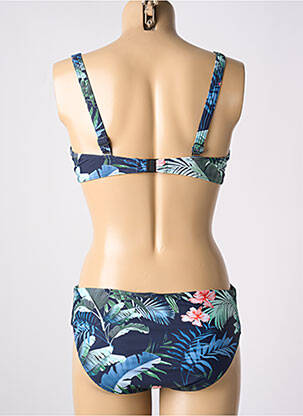 Maillot de bain 2 pièces stretch haut soutien-gorge balconnet bleu OLYMPIA femme