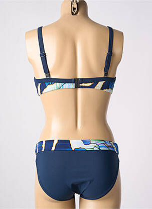 Maillot de bain 2 pièces stretch haut soutien-gorge balconnet bleu SUNFLAIR femme