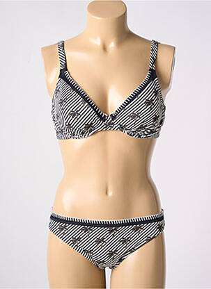 Maillot de bain 2 pièces stretch haut soutien-gorge moulé noir OLYMPIA femme