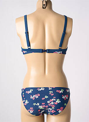 Maillot de bain 2 pièces stretch haut soutien-gorge emboitant bleu SUNMARIN femme