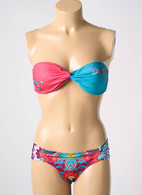 Maillot de bain 2 pièces bleu DESIGUAL pour femme
