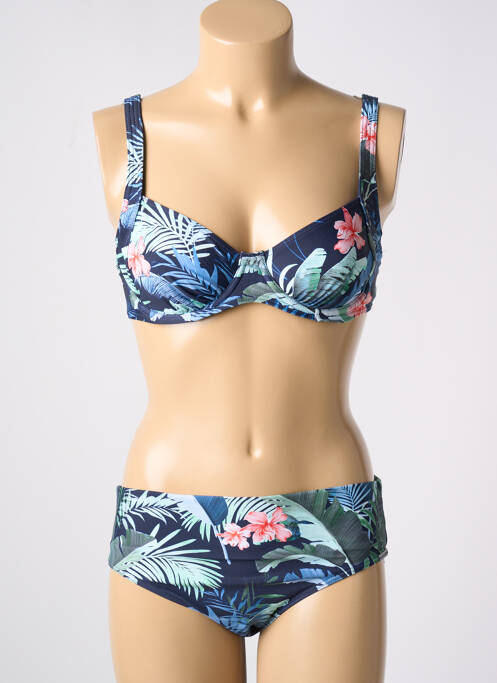 Maillot de bain 2 pièces bleu OLYMPIA pour femme