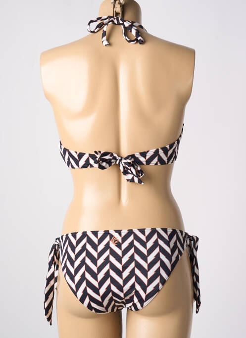 Maillot de bain 2 pièces stretch haut triangles noir OLYMPIA femme
