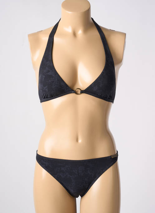 Maillot de bain 2 pièces stretch haut triangles noir OLYMPIA femme